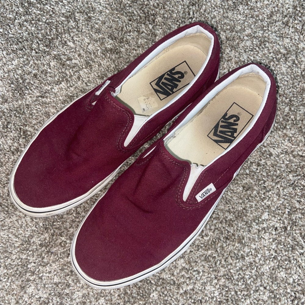 Vans Women’s Burgundy Slip-On Shoes